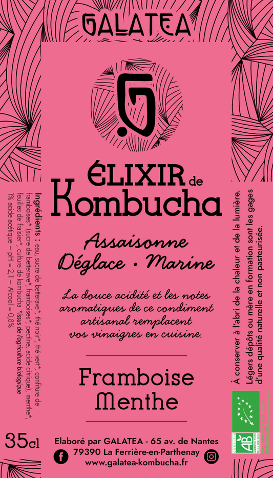 ÉLIXIR DE KOMBUCHA - Framboise-Menthe